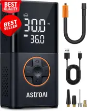 Tyre Inflator Cordless Air Compressor, 150 PSI, Digital Display, LED Light, Rech