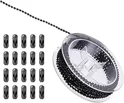5 m Stainless Steel Ball Chain, Black, with 20 Pieces Ball Chain Connectors, Roller Chain, 2 mm Beads Roller Chain, with Connectors, Stainless Steel Chain, Extension Chain, DIY Making, Link Chain