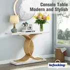 Console Table Hallway Side Entry Display Faux Marble Side Desk Storage Rack