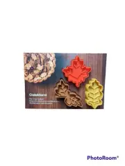 Crate And Barrel Pie Crust Cutters Acorn Maple Oak Leaf Fall Autumn New