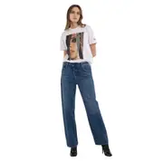 Replay Womens Graphic Tee Cotton Jersey T-Shirt White