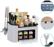 Multi-Function Spice Rack Organizer Storage Box,Seasoning,Cutlery,Cut Board Rack
