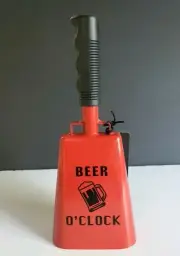 NEW~Wembley Red Cowbell Metal Beer Bell O'Clock Noise Maker Man Cave Party
