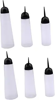 Beaupretty 6pcs Hairdressing Rinse Bottle Calibration Curve Bottles for Easy Coloring Pointed Mouth Containers Durable Salon Accessories