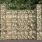 vidaXL Gabion Baskets 3 pcs Galvanised Steel 25x25x197 cm HEE