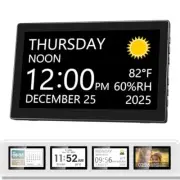 10.1" Digital Clock with Date and Day for Elderly and Everyone! 12 Black