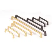 Black Gold Zinc Kitchen Cabinet Handles Drawer Bar Handle Pull 96mm 128mm 160mm 192mm 320mm