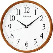 Seiko Clock, Natural Radio Wave, Tea Tree Base, Diameter 12.6 x 2.0 inches (320 x 52 mm) KX264B
