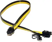TeamProfitcom PCIe 6 Pin Male to 8 Pin (6+2) Male, PCI Express Power Adapter Cable ONLY for CoolerMaster and Thermaltake Power Supply with PCIe 6 Pin Port for Graphics Video Card 20-inches