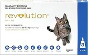 Revolution Flea and Worm Treatment for Cat 2.6-7.5 kg, Blue (Pack of 3)