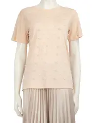 Beige Bead Embellished Top