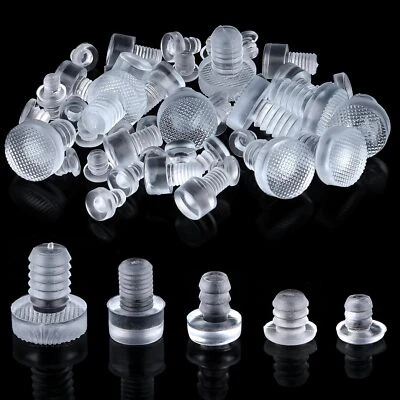 50 Pcs Assorted Glass Top Table Bumpers with Stem Rubber Grippers for Furniture