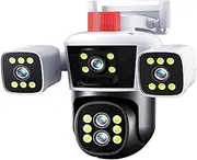 10K 20MP WiFi Security Camera Outdoor Three Screen 360° PTZ View Surveillance CCTV Camera(U/S,10K 10X Zoom Camera)