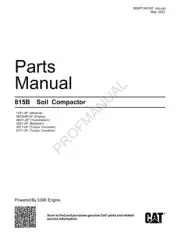 Caterpillar Cat 815B Soil Compactor Parts Catalog Manual SEBP1342