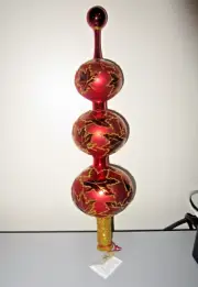 Radko Crimson Scarlett Tree Topper 92-198-2 Finial Maple Leaf 15" New NWT + Box