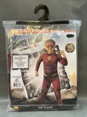 DC Justice League The Flash Child 8-10 Medium Costume Muscle Chest With Mask new