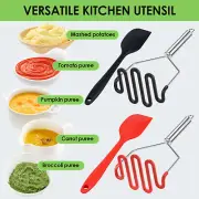 Potato Masher with Scraper Stainless Steel Carrots Masher Kitchen Tool bb●
