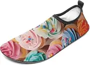 [BTCOWZRV] Water Shoes for Women Men Birthday Cupcakes Water Sports Shoes Slip-on Breathable Lightweight Athletic Aqua Sock