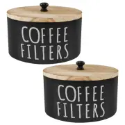 Coffee Filter Holder Wooden Coffee Filter Storage Container Coffee Pod Organizer