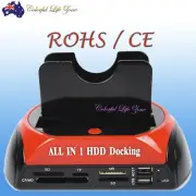 2.5 3.5 Dual SATA IDE HDD Docking Station OTB Card Reader Hard Disk Drive Dock