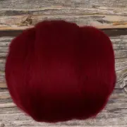 Corriedale Top (Dyed Ruby) 100g Wool Roving Spinning Fibre Felting Weaving Red