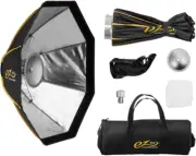 EZ Lock 25" Octa Small Quick Softbox, Eight-Sided Parabolic Softbox Opens up and