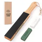 Leather Strop Kit,Double-Sided Leather Sharpening Belt Set -14.56inX1.94in, D...