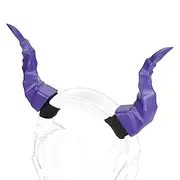 Geekria 3D Printed Demon Horns for Over-Ear Headphones, Handmade Adjustable Headband Accessories, Cosplay Ears for Parties and Halloween (Purple)