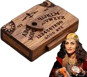 Miniature Ouija Board, 2025 New Wood Handmade Miniature Spirit Board with Drawer, 4 Cm Tiny Talking Spirit Board with Planchette, Portable Spirit Board Toy,Ouija Board Decor for Witch& Lover&Holiday