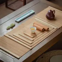 在飛比找ETMall東森購物網優惠-茶道新中式桌布墊子長方形竹編