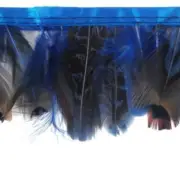 Heart Pheasant Feather Trimming per metre - Royal Blue