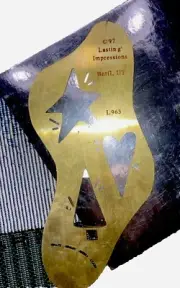 Vtg Impressions Brass Stencil Embossing Trace Heart Star Tree Outline Template