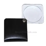 3.5X Eschenbach Leather Folding Square Pocket Magnifier - 60mm Black