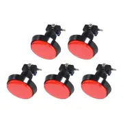 Game Round Push Buttons Red LED Light with Micro Switches 60mm/12V/5 Pcs