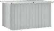 vidaXL Extra-Large Garden Storage Box in Grey - Sturdy Galvanised Steel Outdoor Storage Chest - Ideal for Cushions, Pillows, Blankets, Toys