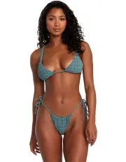 [RVCA] Prepped Side Tie Skimpy Bikini Bottom in Green