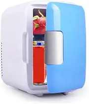 4L Mini Fridge for Bedrooms Small Fridge Reefer with Cooling and Warming Function Electric Drinks Refrigerator AC+DC Power Compatibility Makeup Skincare Fridge for Bedroom, Office, Car(Blue,Only Car)