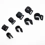 JIUMEI 20PCS Plastic C Clamp for Camping Awning Tent Poles of 11mm/17mm/20mm/25mm Black Clip to Fix Tent Cover Screen for Width of Webbing Strap Less Than 19mm/21mm/25mm