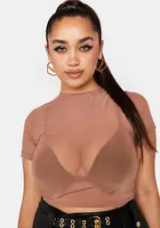 Plus Hazelnut Change The Game Mesh Top