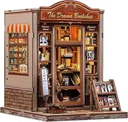 CUTEBEE Book Nook Kit - DIY Dollhouse, Miniature House Building for Adults with LED Lighting, 3D Puzzle & Bookend Creative Set for Bookshelf Decoration Gift (The Drama Bookshop)