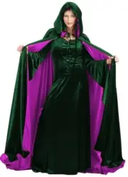 1 PC Reversible Dark Green & Pink Free Size halloween/Vampire/Witch Cape/Costume