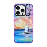 iPhone 16 Pro Impact Ring Stand Case MagSafe Compatible Sail Away Iphone Case by Ann Upton