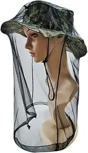 Mosquito Beekeeping Hat Green Camouflage Waterproof Stain Resistant for Outdoor Activities