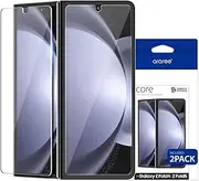 [ARAREE] Galaxy Z Fold 5 Compatible Front Display Tempered Glass Film [4 Layer Protection] Round Edge Processing, 9H Hardness, Shattering, Anti-Fingerprint, Samsung GalaxyZ Fold5 Glass Film CORE (2 Pieces) AR25271GZFD5