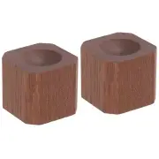 2" x 2" x 1.5" Crystal Ball Stand Wood Base, 2 Pack Sphere Display Stand, Brown