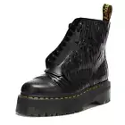 Dr Martens Women's Sinclair Zebra Emboss Platform Quad Retro Black Smooth US 9
