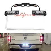 Amber/White LED License Plate Mount Strobe Warning Light Kit For Truck SUV Car (for: Porsche)