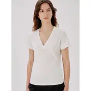 Another Tomorrow V-NECK TEE in White at Nordstrom, Size Medium It