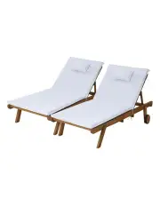 [Gardeon] Sun Lounger x2 in White