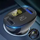 3-Port USB Type-C Car Phone Charger LED Display Fast Charge Adapter Accessories